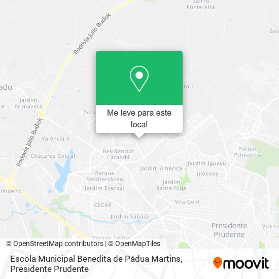 Escola Municipal Benedita de Pádua Martins mapa