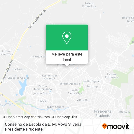 Conselho de Escola da E. M. Vovo Silveria mapa