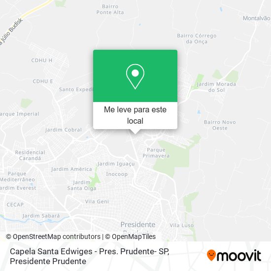 Capela Santa Edwiges - Pres. Prudente- SP mapa
