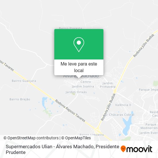 Supermercados Ulian - Álvares Machado mapa