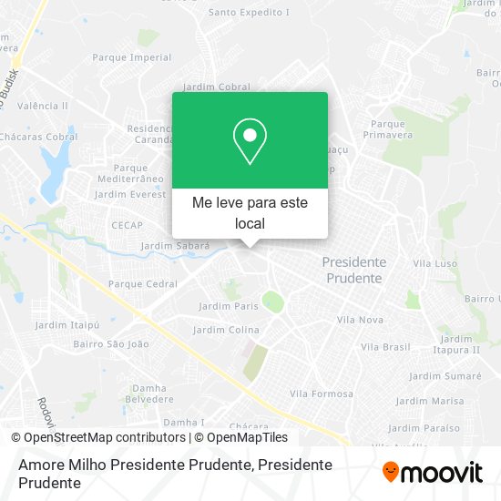 Amore Milho Presidente Prudente mapa
