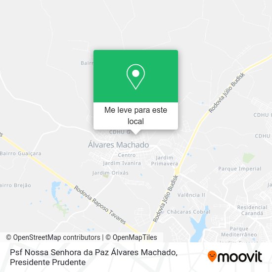 Psf Nossa Senhora da Paz Álvares Machado mapa