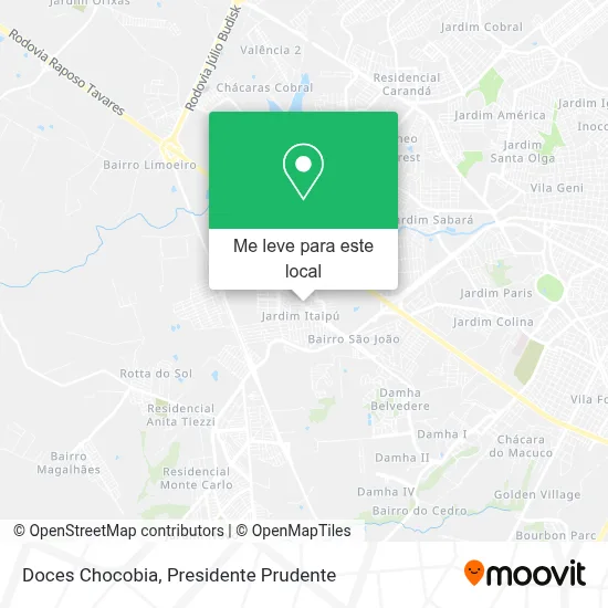 Doces Chocobia mapa