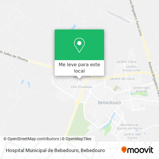 Hospital Municipal de Bebedouro mapa