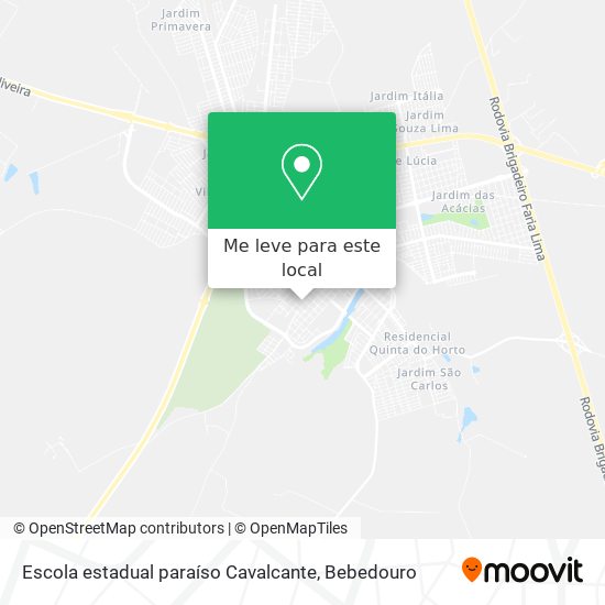 Escola estadual paraíso Cavalcante mapa