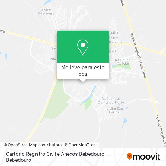 Cartorio Registro Civil e Anexos Bebedouro mapa