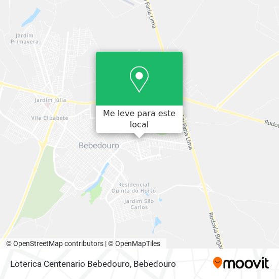 Loterica Centenario Bebedouro mapa