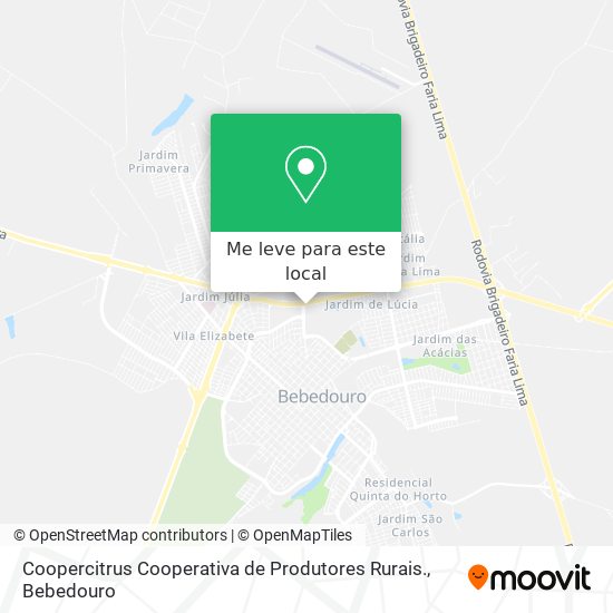 Coopercitrus Cooperativa de Produtores Rurais. mapa