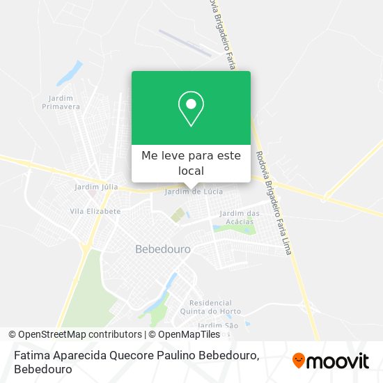Fatima Aparecida Quecore Paulino Bebedouro mapa