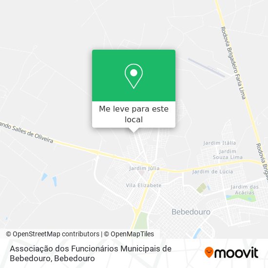 Associação dos Funcionários Municipais de Bebedouro mapa