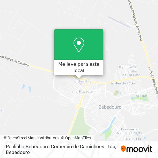 Paulinho Bebedouro Comércio de Caminhões Ltda mapa