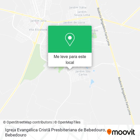 Igreja Evangélica Cristã Presbiteriana de Bebedouro mapa