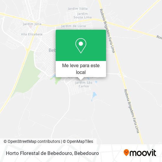 Horto Florestal de Bebedouro mapa