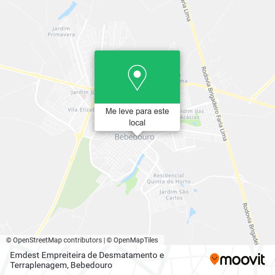 Emdest Empreiteira de Desmatamento e Terraplenagem mapa