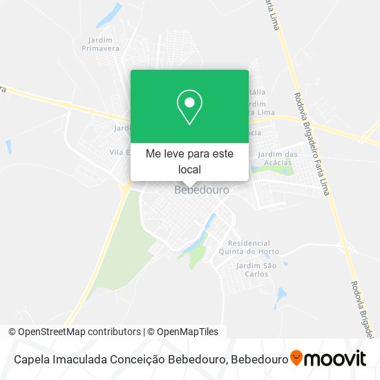 Capela Imaculada Conceição Bebedouro mapa