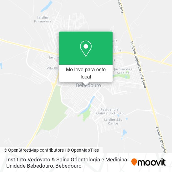 Instituto Vedovato & Spina Odontologia e Medicina Unidade Bebedouro mapa