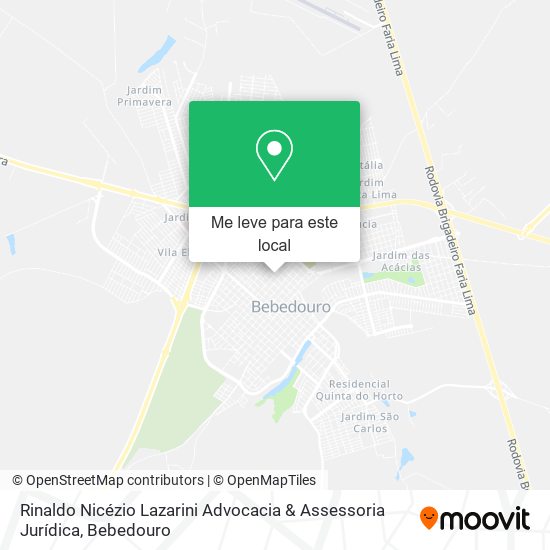 Rinaldo Nicézio Lazarini Advocacia & Assessoria Jurídica mapa