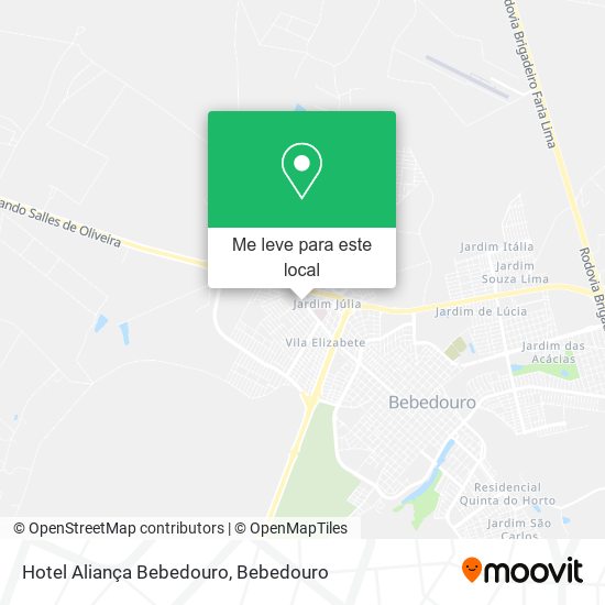 Hotel Aliança Bebedouro mapa