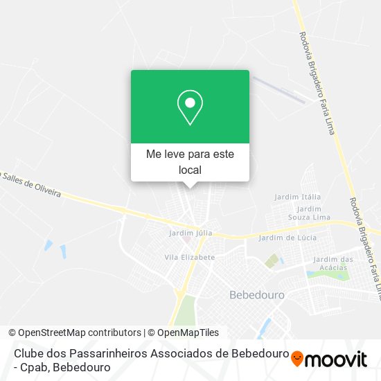 Clube dos Passarinheiros Associados de Bebedouro - Cpab mapa