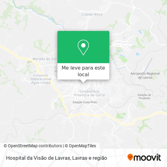 Hospital da Visão de Lavras mapa