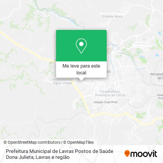 Prefeitura Municipal de Lavras Postos de Saúde Dona Julieta mapa