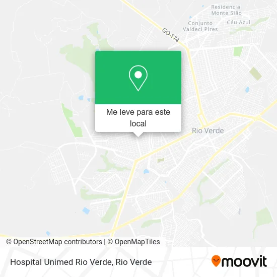 Hospital Unimed Rio Verde mapa