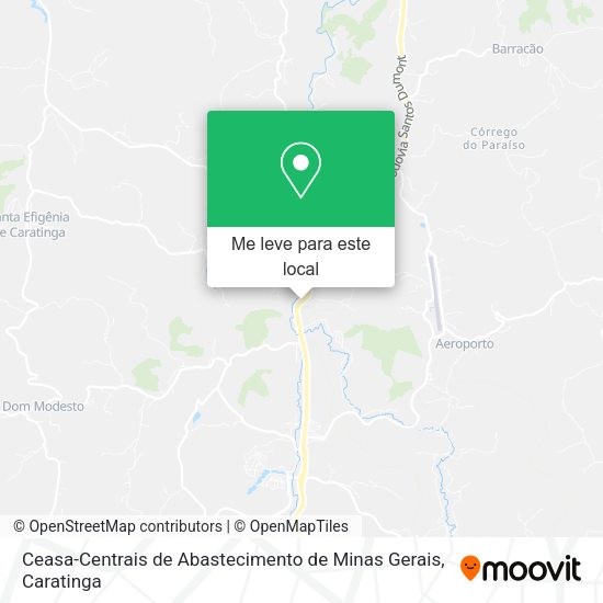 Ceasa-Centrais de Abastecimento de Minas Gerais mapa