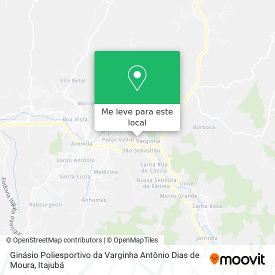 Ginásio Poliesportivo da Varginha Antônio Dias de Moura mapa
