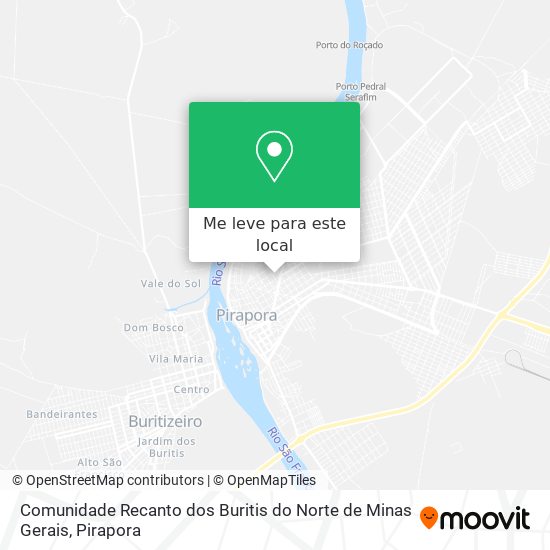 Comunidade Recanto dos Buritis do Norte de Minas Gerais mapa