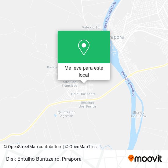 Disk Entulho Buritizeiro mapa