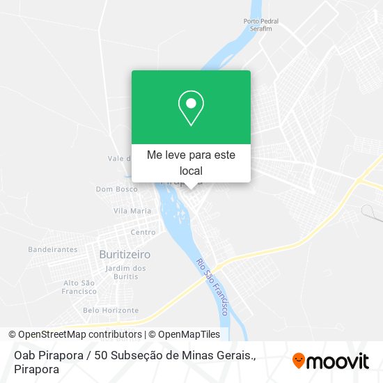 Oab Pirapora / 50 Subseção de Minas Gerais. mapa