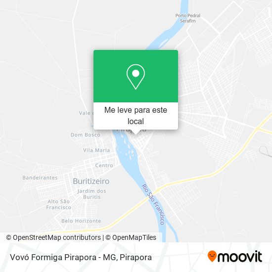 Vovó Formiga Pirapora - MG mapa