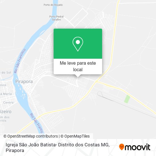 Igreja São João Batista- Distrito dos Costas MG mapa