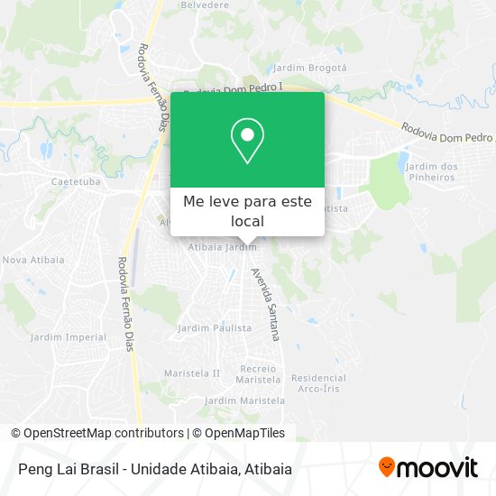 Peng Lai Brasil - Unidade Atibaia mapa