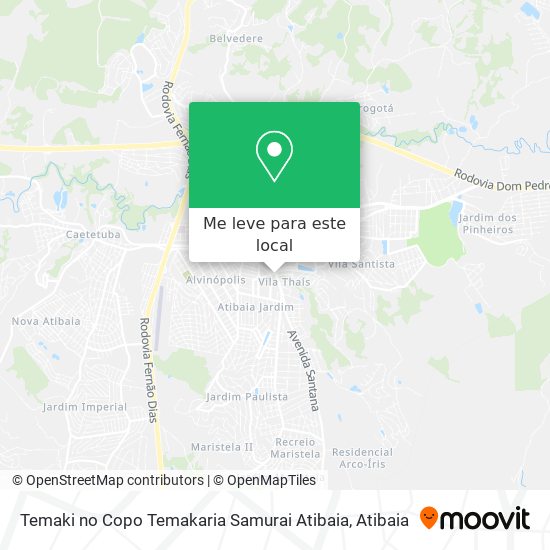 Temaki no Copo Temakaria Samurai Atibaia mapa