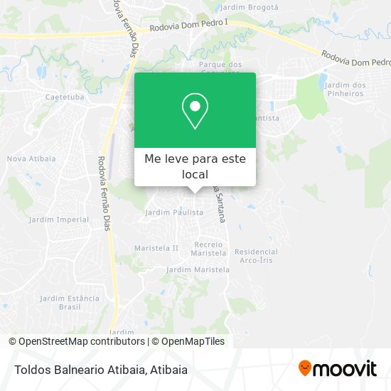 Toldos Balneario Atibaia mapa
