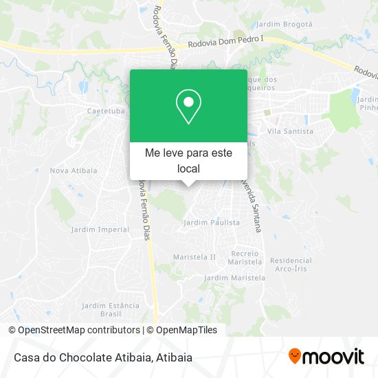 Casa do Chocolate Atibaia mapa