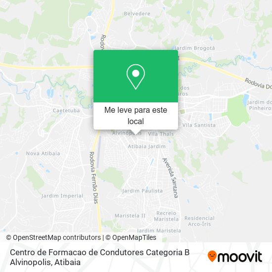 Centro de Formacao de Condutores Categoria B Alvinopolis mapa