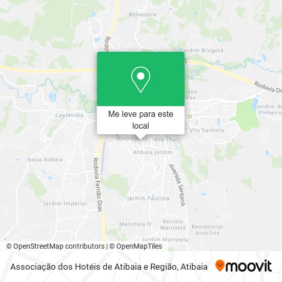 Associação dos Hotéis de Atibaia e Região mapa