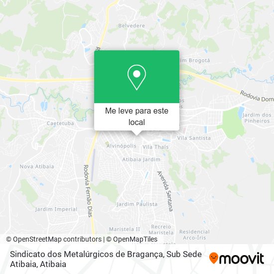 Sindicato dos Metalúrgicos de Bragança, Sub Sede Atibaia mapa