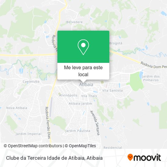 Clube da Terceira Idade de Atibaia mapa