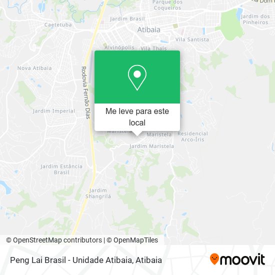 Peng Lai Brasil - Unidade Atibaia mapa