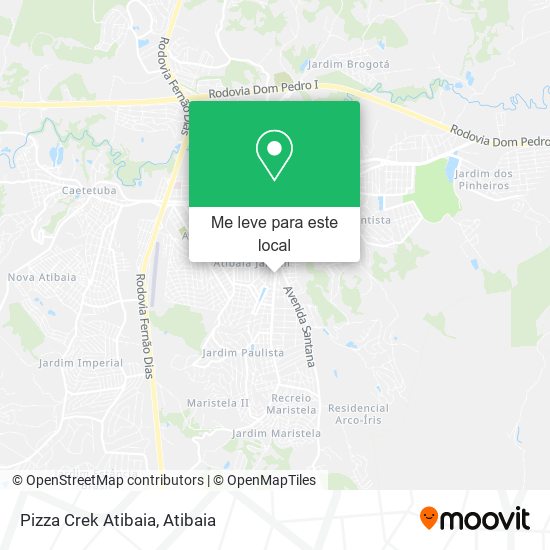 Pizza Crek Atibaia mapa