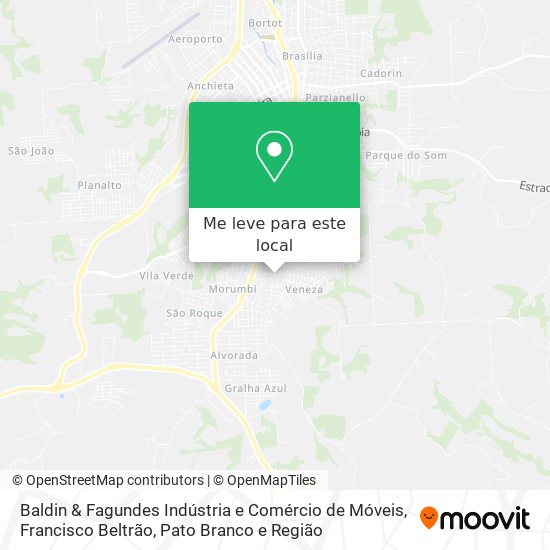 Baldin & Fagundes Indústria e Comércio de Móveis mapa