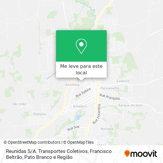 Reunidas S / A. Transportes Coletivos mapa