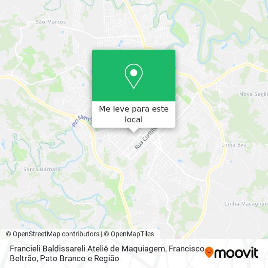 Francieli Baldissareli Ateliê de Maquiagem mapa