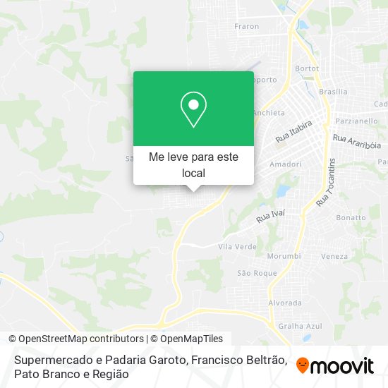 Supermercado e Padaria Garoto mapa