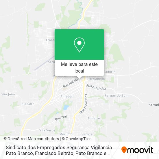 Sindicato dos Empregados Segurança Vigilância Pato Branco mapa