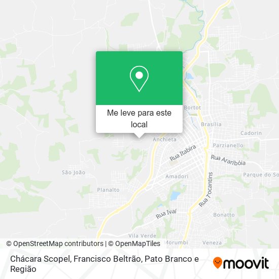 Chácara Scopel mapa