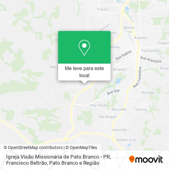 Igreja Visão Missionária de Pato Branco - PR mapa